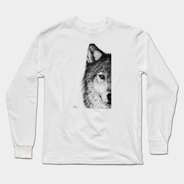 Half wolf Long Sleeve T-Shirt by Prettielilpixie